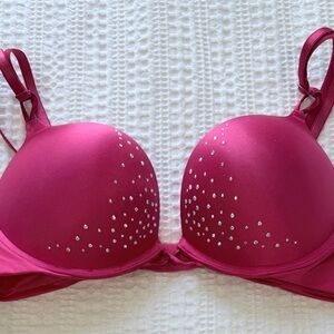 Victoria's Secret Fuchsia Embellished Bra